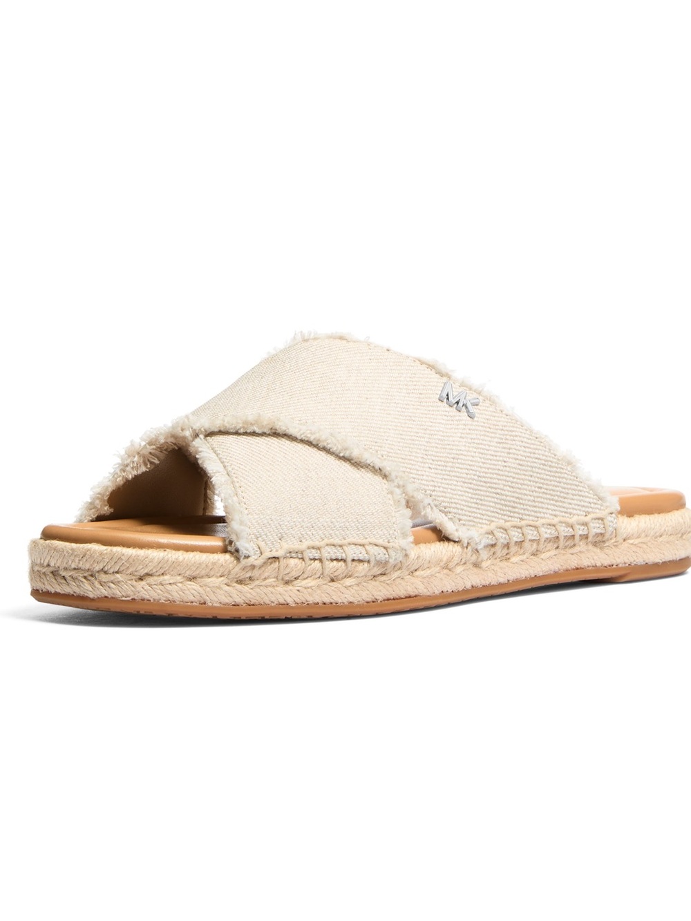 Michael Kors Cream Espadrille Crossband Slide Sandal